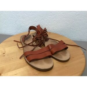 Madewell Lace Up Gladiator Sandals Womens 9 Brown Leather Strappy Flat Shoes